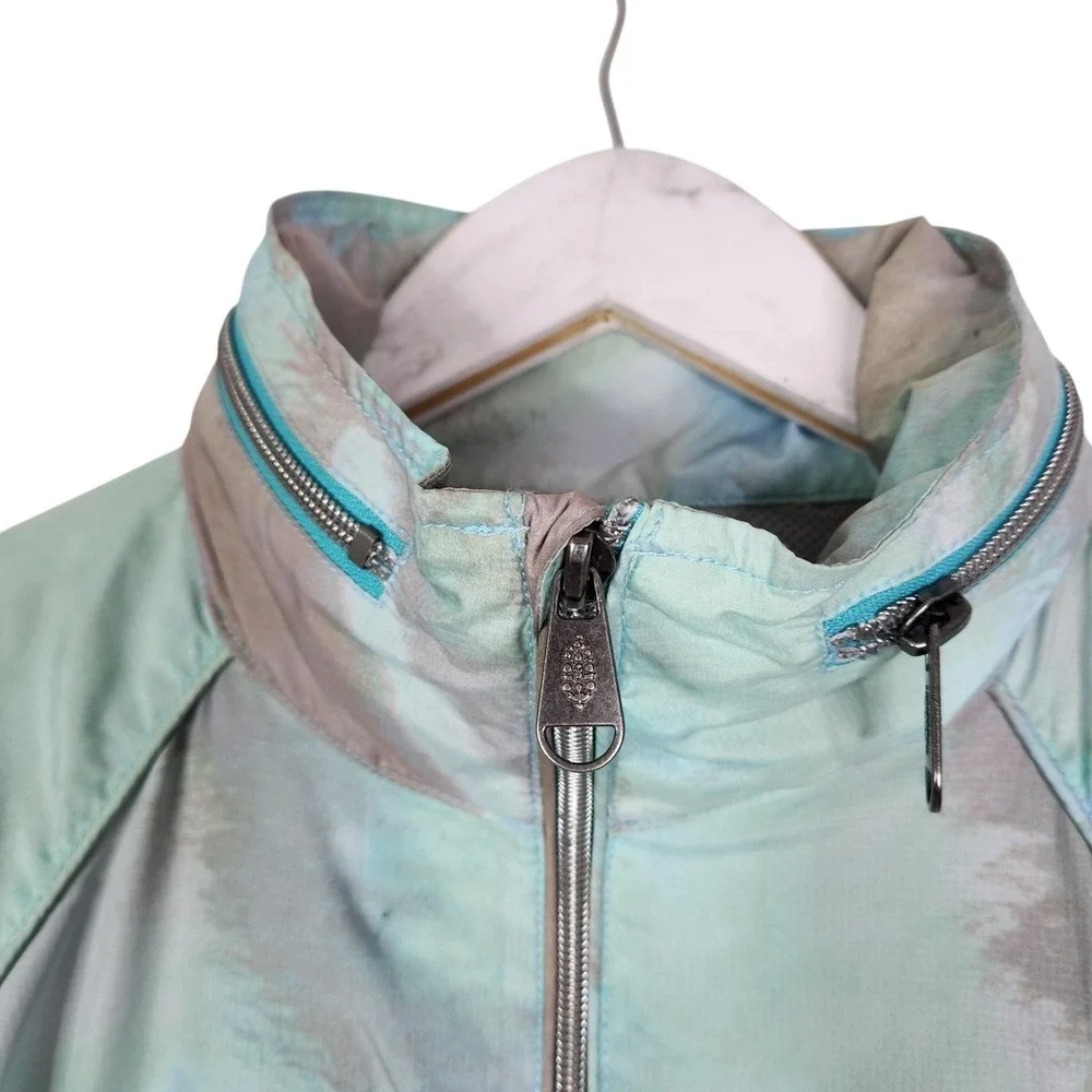 Free People To Dye For Jacket Womens XS Blue Packable Fanny Pack Hooded Pockets